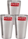 Hazel Stainless Steel Plain Traditional Jumbo Water Lassi Glass Set of 3, 750 ML Each