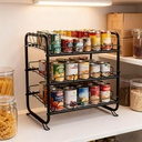 1pcs 3 Tier Can Rack Organizer, Cabinet Can Dispenser Storage Shelf - Heavy Duty Metal Wire Stackable Shelves for Pantry, Cabinet, Refrigerator Organization