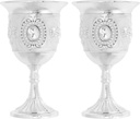 2Pcs Chalice Goblet Vintage Wine Chalice Embossed Engraving Wine Glasses Medieval Gothic Shot Glass Buddhist Offering Cup Holy Water Cups Silver