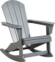 Outsunny Adirondack Rocking Chair, All Weather HDPE Porch Rocker, Rocking Fire Pit Chair for Patio, Garden, Lawn, Light Gray