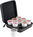 ROMAUNT Coffee Pods Holder Compatible For K-Cup, Accessory For Portable Camping Coffee Maker, Protective Travel Carrying Case Single Serve Manual Machine Brewer, Holds 9 Count
