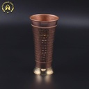 Copper Lassi Glass Tumblers with Brass Elevated Base Set of 2 (Set of 2)