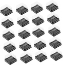 VICASKY 150 Pcs Small Cake Holder Dessert Storage Boxes with Tightly Sealed Lid for Egg Yolk Puff and Moon Cake Packaging Square Base Containers for Parties and Bakery Use