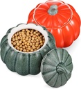 2pcs Pumpkin-shaped Ceramic Candy Jars with Lids for Kitchen Storage for Cookies Sweets and Spices Stylish Home Decor Containers