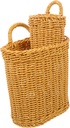Luxshiny 2pcs Rattan Woven Storage Basket Fruit Vegetable Storage Boho Kitchen Decor Hanging Basket Imitation Rattan