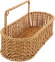 Imitation Rattan Woven Hanging Basket for Wall Storage Multi-layer Organizer for Bathroom Kitchen and Home Decor No-drill Installation Rustic Design for Plants and Essentials