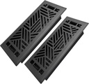 4x10 Inches 2 Pack Heavy Duty Walkable Floor Register Easy Adjust Air Supply Lever Floor Vents - Brooklyn Design - Vent Cover for Home Floor - Matte Black