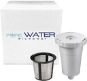 Reusable Coffee Holder and Filter Set, Grey 3 part with filter basket works with Keurig My K-Cup Home brewers by PureWater Filters