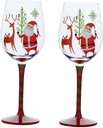2pcs Santa Crystal Wine Goblets Stemmed Glasses for Christmas Parties Festive Decor for Weddings and Special Occasions