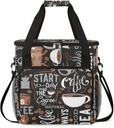 coffee cup coffee beans gray Coffee Maker Carring Bag Travel Carrying Storage Tote Bag Compatible Portable Single Serve Coffees Brewer Case with Pockets for K-cup Pods