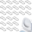 20 Pieces Toilet Seat Bumpers, Silicone Strong Adhesive Toilet Seats Lid Bumper, Adhesive Lid Buffers for Home Hotel and Hospital Toilets