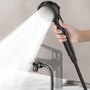 HOWUWEY Sink Hose Attachment for Faucet with 5 Adapters, Tub Faucet Sprayer Attachment, 3 Spray Modes Shower Head with ON/OFF Button, Filtered Shower Sprayer for Tub (Matte Black)