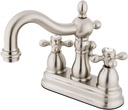 Kingston Brass KS1608AX Heritage Centerset Lavatory Faucet Pop-Up, Brushed Nickel