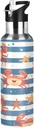 Cute Sea Crabs (26) Kids Water Bottle Vacuum Insulated Tumblers Stainless Steel Cup BPA Free with Handle Straw Lid for Boys Girls Teen Toddler 20 Oz