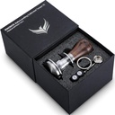 54mm Espresso Tamper For Breville Machines Calibrated Tamper Tool Espresso Walnut, Auto-Leveling and 30lb Spring Loaded Design Coffee Tamper With Stainless Steel Ripple Base