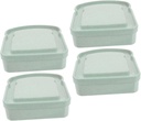 4pcs Reusable Sandwich Containers with Lid Airtight Storage Box for Bread and -sealing Lunch Box Portable Food Storage Light Green
