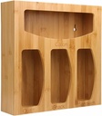 Food Ziplock Bag Storage Organizer For Kitchen Drawer, Bamboo Baggie Holder, Compatible With Ziploc, Solimo, Glad, Hefty For Gallon, Quart, Sandwich And Snack Variety Size Bags(1 Box 4 Slots)