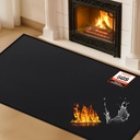 Hearth Rugs for Fireplaces Fire Resistant, 40 x 30 x 0.04 inch Fireproof Fireplace Mat Hearth Rug, Hearth Pads for Wood Stove Fireplace Indoor Outdoor, Protect Floors Carpets from Sparks Embers-Black