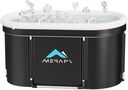 Merapi XL 131 Gal Portable Ice Bath Tub - Large Oval Cold Plunge for Athletes Recovery, Foldable Ice Bath Tub for Muscle Recovery, Home Gym, Outdoor Cold Therapy with Fast Drainage & Neck Cushion