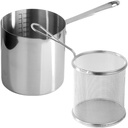 Sosoport Stainless Steel Fryer Pot with Deep Frying Basket Quick Heat Transfer Kitchen Fry Pot with Non Slip Ergonomic Handle Multi Use Household Fryer for Chicken Seafood and More