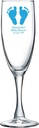 Personalized Color Printed Champagne Flute - Baby Footprints - Blue - 144 pack