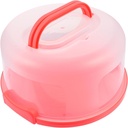Luxshiny Thickened Reusable Cake Box with Snap Lock Portable Plastic Cupcake Container for Birthday Party Transparent Cover for Easy Viewing Orange Red Color Suitable for Wedding and Home