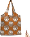 BeeGreen Hedgehog Ultimate Travel Tote Bag - Orange Reusable Grocery Shopping Bag - Foldable Compact Portable Sturdy Bags