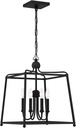 Crystorama Libby Langdon Sylvan 4 Light Black Forged Lantern Chandelier