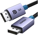 UGREEN 16K DisplayPort Cable 2.1 [VESA Certified] DP2.1 40Gbps Support 8K@240Hz 4K@240Hz HDR, HDCP, DSC 1.2a, Braided Display Port Cable Cord Compatible FreeSync G-Sync Video Card Monitor, 6.6FT