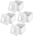 4pcs Window Cake Carrier Folding Cake Box for Birthday and Party Lightweight Paper Packaging for Baked Goods Display and Storage