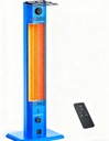 42 INCH Patio Heater, 1500W Outdoor Heater, 9 Heat Levels & 9 Hour Timer, 3S Instant Heat, Infrared Heater with Child Safety Lock, IP65 Waterproof, Tip-Over for Outdoor Indoor Use, Blue