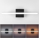 24inch Black Bathroom Vanity Lights Fixtures Over Mirror Modern LED Wall Sconce Vanity Light Bar for Bathroom 3000K/4000K/5000K IP44