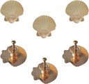 6 pcs Seashell Cabinet Knobs Ocean Theme Pulls Handles Kitchen Cabinet Knobs for Dresser Drawers Handles Simple Cabinet Hardware