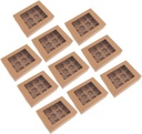 10pcs Portable Cupcake Boxes Window Kraft Paper Muffins and Pastries Storage Containers for Bakery and Home Use
