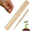 Spacer Tool Seeder Planting Ruler – Seeding Spacing Ruler Template with Plant Dibble, Precise Planting for Vegetable, Garden, Yard, Wooden with Holes