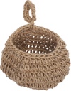 Cabilock Boho Jute Hanging Basket Wall Mount Storage for Kitchen Teardrop Woven Vegetable Onion Fruit Holder Space Saving Multifunctional Organizer for Garlic Home and Restaurant Decor