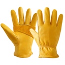 Garden Gloves, Puncture Resistant Gloves, Cowhide Protective Gloves for Gardening/Logging/Construction/Truck Driving
