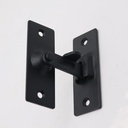 Large 90 Degree Right Angle Door Lock，304 Stainless Steel Sliding Door Latch，Barn Door Lock flip Door Lock Curved Door Buckle (Black)