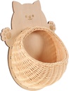 Rattan Hanging Basket Fruit Rack Kitchen Wall Basket Decorative Storage Woven Hanging Hanger