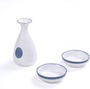 Sake Set Style Sake Set Creative Snowflake Glaze Porcelain Hand Painted Traditional Simple Crafts 3 Pieces Traditional Hand Painted Sake Set 1028