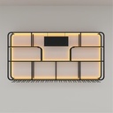 Modern Metal Wine Rack with LED Light - 3-Tier Wall Mounted Liquor Bar Display Shelf, Wine Glass Holder - Iron Storage Organizer for Kitchen, Wine Cellar - Black Color