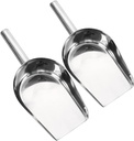2pcs Stainless Steel Ice Scoop Multi-purpose Kitchen Grain Shovel for Ice Cubes Flour and Food and Versatile Household Tool for Home Bar and Restaurant Use