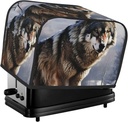A Wolf Standing In A Snow-Covered Area 2 Slice Toaster Covers Bread Machine Cover Quilted Dustproof Fingerprint Protectors Small Washable Appliance Cover Bread Maker Dust Protection Universal Size