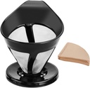 1pc Reusable Stainless Dripper Filter Papers Manual Hand Drip Coffee Filter Pot for Home Brewing Precision Filtering Easy to Clean for Lovers