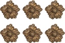 SOFFEE DESIGN Set of 6 Vintage Gold Zinc Cabinet Knobs, Decorative Metal Flower Shape Knobs Pull Handle for Door Cabinet Drawer, Antique Dresser Knobs Home Furniture Handle