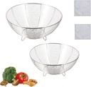 2Pack Wire Fruit Basket Set- Stainless Steel Fruit Basket, Modern Metal Fruit Baskets for Kitchen Counter, Metal Fruit Bowl Storage for Fruits, Vegetables, Bread & Snacks