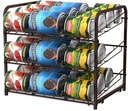 MOOACE Stackable Can Rack Organizer, Storage for 36 Cans, 3 Tier Can Storage Dispenser Rack Holder for Kitchen Cabinet Pantry Countertop, Bronze