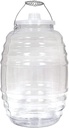 Vitrolero Para Agua Frescas-Beverage Dispenser-5 Gallon Barrel Jug with Lid-20 L- Clear BPA Free Food Grade Plastic-Made in Mexico