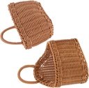 Milisten 2pcs Hanging Basket Wall-mounted Produce Basket Rattan Organizer for Kitchen Storage for Shelves Wall Produce