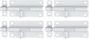 JQK 4 Inch Barrel Bolt Latch, 304 Stainless Steel Slide Bolt Latch, Thicken 1.7mm Plate Door Lock, Matte White 4 Pack, HBB140-WH-P4